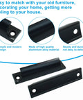 Black Aluminum Sash Lift Handle With 3.5 Inch Center-To-Center Hole Spacing For Cabinets And Drawers, close-up view.