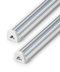 T8 LED Shop Lights For Garage And Workshop 4 Ft 50W 7000 Lumens 5000K Daylight White Clear Cover Ceiling Mounted V Shape Fixture 2 Pack