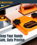 Universal Featherboard Kit For Table Saw Router And Band Saw Fits Miter Slots To Knock Out Kickback Comes Loaded With Brackets, showing setup on a routing table.