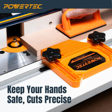 Universal Featherboard Kit For Table Saw Router And Band Saw Fits Miter Slots To Knock Out Kickback Comes Loaded With Brackets, showing setup on a routing table.