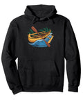 Coffee Loving Paddler Hoodie For Canoe And Ocean Athletes Who Live For Regattas Morning Routine Inspired Pullover Sweatshirt Eight Point Five Oz Classic Fit Black with canoe graphic