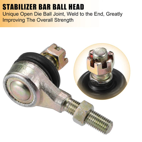 Steering Tie Rod End And Tie Rod Link For ATV Quad Four Wheeler Ball Joint Accessories Fits 50cc 70cc 90cc 110cc 125cc 150cc 200cc 250cc Pack Of 2 Durable Replacement Parts, bronze ATV ball joint with threaded end