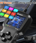 OBD2 Scanner Car Code Reader For Diagnostics And Troubleshooting, HD screen showing live data stream and DTCs
