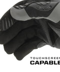 MPact Work Gloves With Secure Fit, Impact Protection And Vibration Absorption For Tough Jobs, Safety Gloves For Men Gray Large, Rugged 0.8mm Synthetic Leather, Touchscreen Enabled