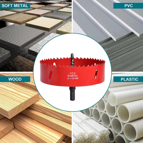 Knockout 3 Inch Hss Bimetal Hole Saw Kit With Pilot Drill Bit And Arbor Cuts No Sweat Through Wood Drywall Pvc Plastic And Aluminum, ideal for various materials.