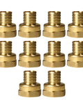 10 Piece PEX To 1-Inch Female NPT Brass Crimp Adapters Set Lead Free NSF Certified Full Port For Potable Water And Hydronic Heating