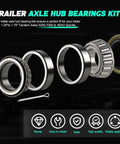 Beefed-Up Trailer Bearing Kit Set With Inner And Outer Bearings for 5200-7000 Lb Axles Fits 1.25 Inch To 1.75 Inch Tandem Axles