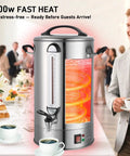 120 Cup Commercial Coffee Urn For Catering And Events, 20L Stainless Steel Percolator With 1300W Quick Brew, Double Wall Insulation