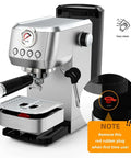 20 Bar Espresso Machine With Professional 10mm Milk Frother Steam Wand Stainless Steel Coffee Maker For Home Use Barista Grade