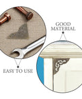 Old School European Retro Style Corner Protectors, Zinc Alloy Edge Guards For Wooden Tables And Frames, Easy To Install 12pc Set