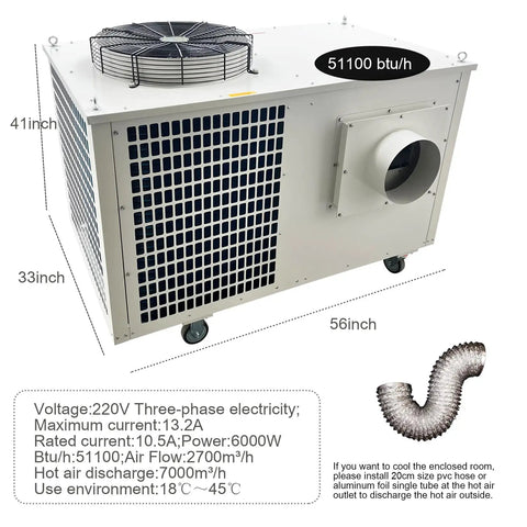 Heavy Duty Commercial Spot Cooler With Killer 51000 Btu Cooling For Big Warehouses Indoors Or Outdoors Portable Industrial Air Conditioner 220v