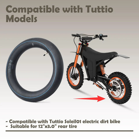 Beefed Up Thickened 12 Inch Rear Inner Tube Replacement For Electric Dirt Bikes And Small Motorcycles Fits Tuttio Soleil01