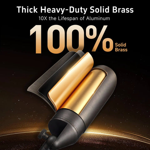Cross-section detail of Brass Outdoor Landscape Spotlight Kit, Low Voltage 12V Wired LED Uplights, showing solid brass build.