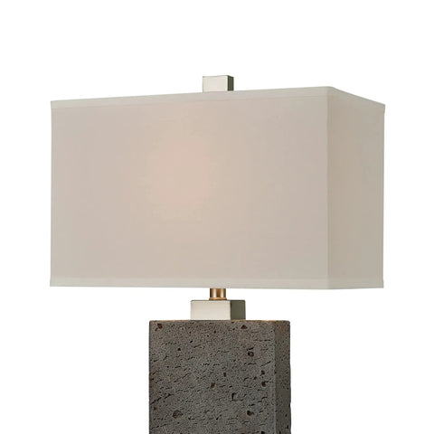 Green Rough Concrete Tenlee Table Lamp With Linen Shade Vibe Worthy Industrial Desk Lamp, showcasing concrete and linen detail.