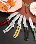 Heavy Duty Poultry Shears And Kitchen Scissors Two Pack For Chicken Turkey Meat And Herbs Vegetables With Serrated Edge And Extra Thick Blades Stainless Steel Burgundy Color displayed with seafood on table