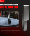 Three Piece Heavy Duty Anvil Hardy Tool Set with Three Quarters Inch Square Shank displayed on anvil in blacksmith shop