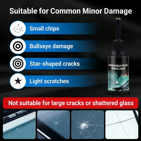 Universal Windshield Crack Repair Kit For Chips And Cracks, 2026 Model, Quick Durable Glass Repair Fluid, Clear Resin Glass Repair Tool Set For Bullseye Star Radial Web Cracks, Easy DIY Fix For Cars Trucks And SUVs
