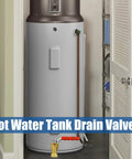 Installed Lead Free Brass Water Heater Drain Valve With Full Port Design Three Quarter Inch MIP To Three Quarter Inch Garden Hose