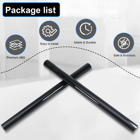 2 Pack Vacuum Extension Wand 1.25 Inch Tubes 14.75 Inch Each For Hard To Reach Areas cross view with package list
