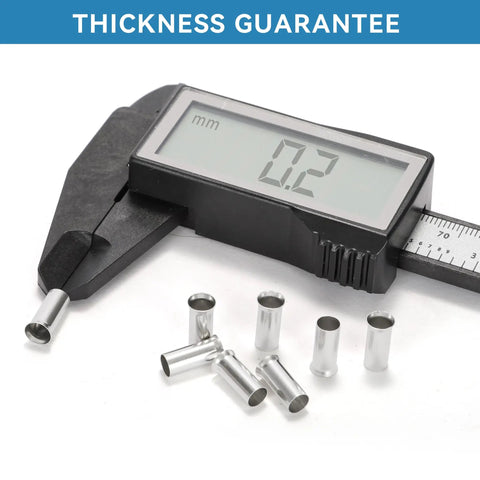 186-Piece Non-Insulated Copper Tin-Plated Ferrule Kit For Bare Wire Ends 4-70 Mm2 with thickness gauge measurement