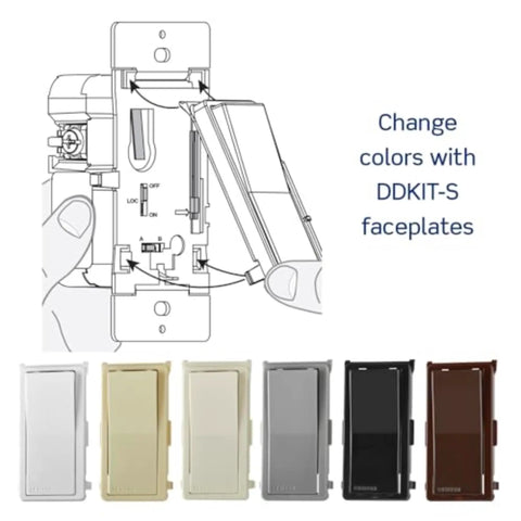 Decora Smart Switch Companion For Multi-Location Lighting Control With Locator LED Not For Stand-Alone Use 120/277VAC 60Hz DD0SR-DLZ faceplates
