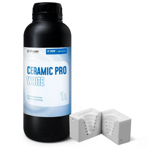 Ceramic Pro Resin For 3D Printing, Ceramic-Like Matte Finish, Ultra Low Viscosity, 1 Liter bottle, with small molds