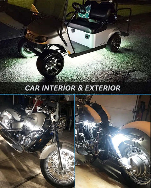 12V Waterproof White LED Light Strip Kit For Cars, Motorcycles, Golf Carts And Boats, 32cm 5050 18SMD Per Strip, lighting on vehicles