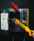 Voltclaw12 tool used in junction box wiring from Nonconductive Electrical Wire Pliers Combo Pack With 12 Inch Wire Puller And Multi Gauge Insulated Grips For Safe Breaker Panel And Junction Box Work Pro Grade Convenience For Easy Wire Handling.