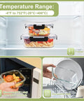 8 Pack Glass Food Storage Containers With Airtight Locking Lids For Meal Prep And Leftovers Leak Proof Design Microwave Oven Freezer Safe