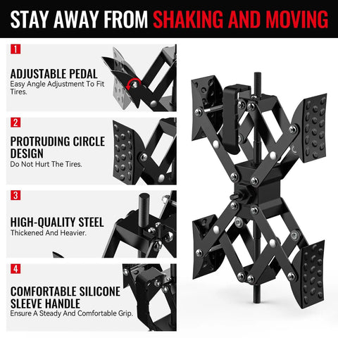 Heavy Duty Wheel Chocks Stabilizer For RVs Travel Trailers And Trucks Drill Adjustable 2 Pack Black