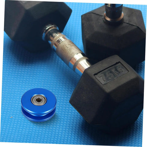 Heavy Duty Fitness Pulley Wheel With Aluminum Alloy U Groove And Dual Bearings, Silent Roller For Cable Pulley Systems, Gym Equipment Accessory For Home Gyms And Commercial Setups, Smooth, Durable, And Low Noise Performance, blue aluminum wheel with bearing