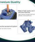 Heavy Duty Cast Iron Welding Angle Clamp Built Like A Tank With Rock Solid Self Centering 90 Degree Frame, close-up of cast iron details.
