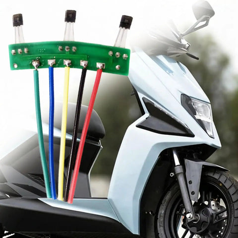Hefty Duty Hall Effect Sensor Board For Electric Scooters And Trikes Wired 120 Degree PCBA Motor Replacement With Cable connected to scooter