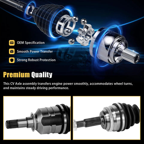Detailed components of Toyota Corolla Front Left And Right CV Axle Shaft Assembly Pair Go To Replacement Durable OEM Grade 1.8L L4 2009-2018 NCV69051 NCV69588