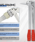 ProPEX Expansion Tool Kit With Pipe Cutter For ProPEX Fittings 3/8 To 1 Inch, IWS-1960MC chrome-plated tool with red grips