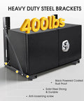 Heavy Duty Underbody Truck Tool Box Mounting Brackets Kit Set of 2 bolted formed steel with toolbox showing weight capacity text