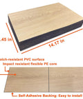 Slick 3D Black Oak Wood Slat Panels Peel And Stick Acoustic Foam Blocks Echo Fast Upgrade For Any Room Easy Do It Yourself Application High Density Soundproof 17 Piece Kit, showing dimensions and features.