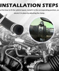 2 Pack 11/32 Inch By 36 Inch Car Brake Booster Vacuum Hose Kit installation showing clamp adjustment on engine