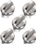 5 Pack Oven Knobs Replacements For GE Range And Stove WB03T10284 Compatible With 191D5100 1373043 AP4346312 chrome knobs