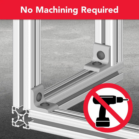 Two Hole Inside Corner Bracket For T Slot Aluminum Extrusion, 90 Degree Angle Connector, 15 Series Compatible shown installed