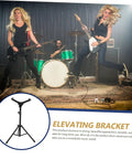 Heavy Duty Adjustable Height Snare Drum Rack With Slick Black Alloy Finish And Detachable Base For Rock Solid Performance On Any Standard Folding Tripod Stands.
