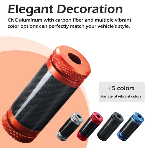 Dope 1.25 Inch Crash Bar Sliders End Caps With CNC Carbon Fiber Inlay Orange Rugged Aluminum Guard Caps with color options