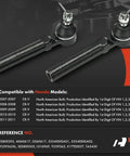 2 Front Outer Tie Rod Ends For Honda CR-V 2007-2011 North American Models, Easy Install Replacement For Stable Steering, Beefed-Up Durability And High-Quality Linkage Upgrade To Improve Handling And Road Confidence., black metal steering linkage ends with ball joints for Honda CR-V