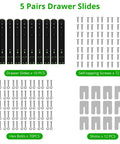 Heavy Duty Drawer Slides 14 Inch Full Extension Side Mount 100 Lb Per Pair Ball Bearing Steel Rails set with hardware