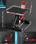 Beefy Dirt Bike Stand With 1000 Lb Hydraulic Lift Jack Hoist Table, Adjustable Height For Dirt Bikes, Pit Bikes And Mini Bikes