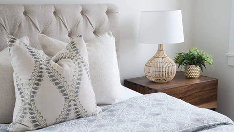 Cane Rib Rattan Table Lamp With Natural Finish And White Shade Handcrafted Plug In Lighting 15 Inch Shade Diameter And 23 Inch Tall