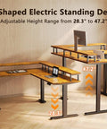 Dope Electric L Shaped Standing Desk With 59 Inch Wide Top, Height Adjustable From 28.3 To 47.2 Inches, Reversible Corner Desk