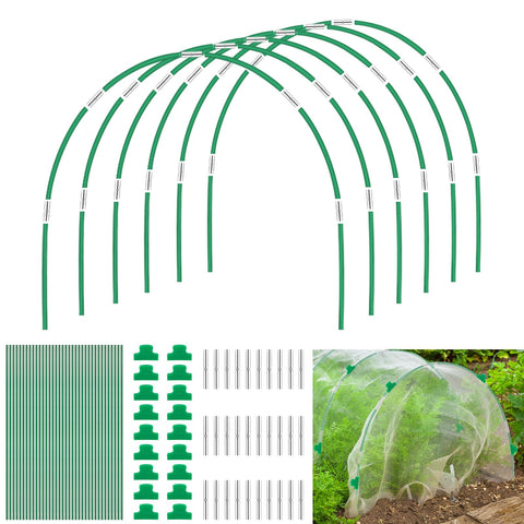 Garden Hoops For Raised Beds A 36 Piece Fiberglass Greenhouse Hoop Kit With Adjustable Frames For Row Covers And Bird Netting Rust Proof DIY Outdoor Plant Stakes Built Tough For Easy Setup In Any Garden