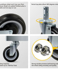 Heavy Duty 5 Inch Swivel Caster Wheels Set Of 4 Built Like A Tank For Heavy Loads featuring polyurethane wheel and 360-degree swivel.
