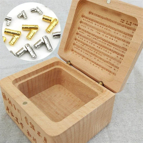 Concealed Furniture Hinges Set 50 Pcs Gold And Silver Mini Cylindrical Hinges With Screws for jewelry boxes on display